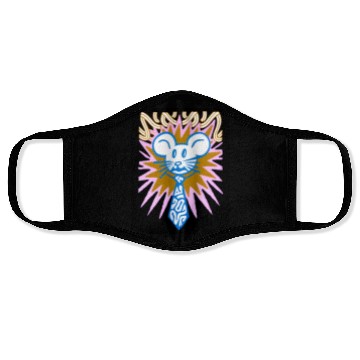 Discover Neon Mouse Head with Radiant Burst Face Masks