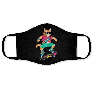 Discover Radical Retro Skater Cat Face Masks