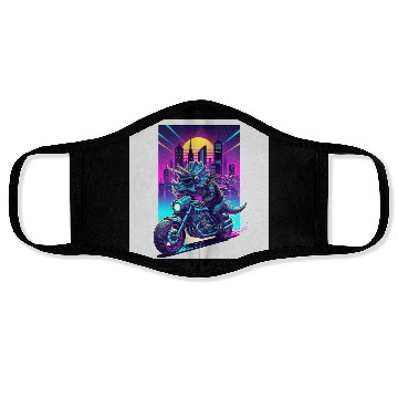 Discover Futuristic Rhinoceros Cyber Ride Face Masks