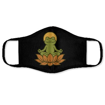 Discover Serene Lotus Frogs Meditation Design Face Masks