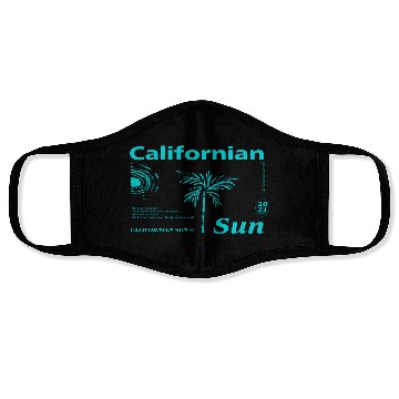 Discover California Sun Fireworks Illustration Face Masks