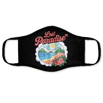 Discover Lost Paradise Tropical Scene Face Masks