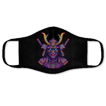 Discover Neon Samurai Warrior Psychedelic Face Masks