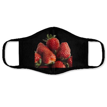 Discover Vivid Strawberry Cluster Print Face Masks