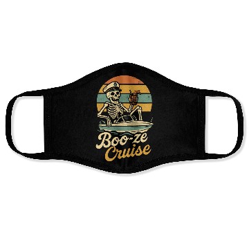 Discover "Booze Cruise Face Masks - Funny Skeleton Boat Captai