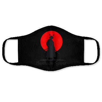 Discover Bushido Spirit Samurai Silhouette Face Masks