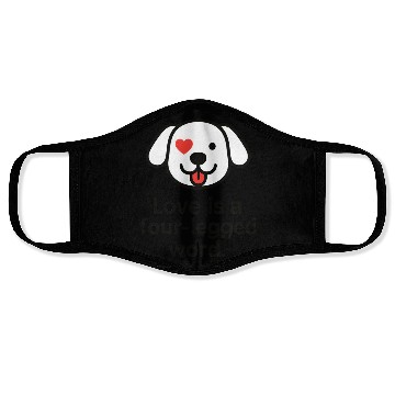 Discover Whimsical Dog Heart Love Design Face Masks