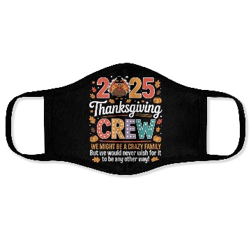 Discover Thanksgiving Crew Family 2025 Celebration Design Face Masks