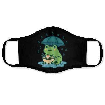 Discover Kawaii Frog with Umbrella and Noodles Face Masks