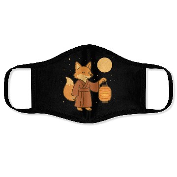 Discover Cute Fox in Traditional Kimono with Lantern Face Masks