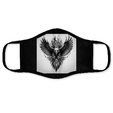 Discover Dark Mythical Eagle Tattoo Design Face Masks