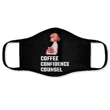 Discover Coffee Confidence Counsel Female Lawyer Face Masks
