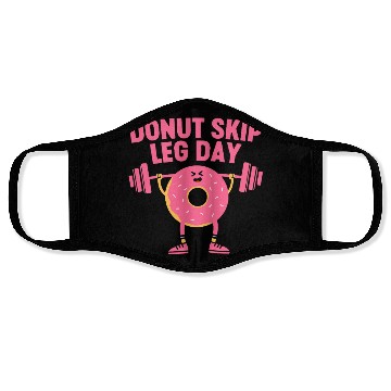 Discover Donut Skip Leg Day Funny Donut Weightlifting Face Masks