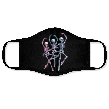 Discover Neon Skeleton Dance Illustration Face Masks