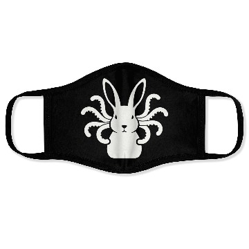 Discover Octopus Bunny │Surreal White Cryptid Animal Mashup Face Masks