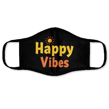 Discover Joyful Sunshine Smile Typography Design Face Masks