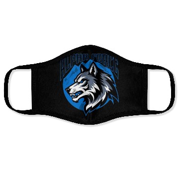 Discover Alpha Force Wolf Emblem Face Masks
