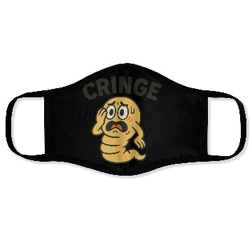 Discover Cringe Meme Worm Illustration Face Masks