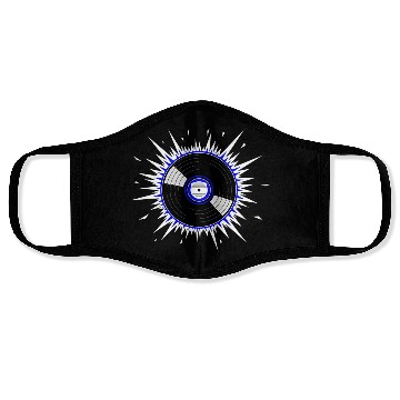 Discover Vinyl Record Starburst Design Face Masks