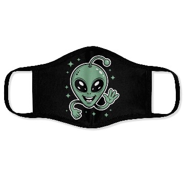 Discover Cute Alien Cartoon Illustration Face Masks