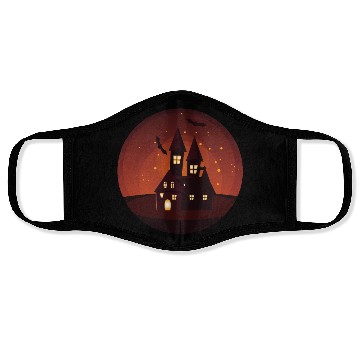 Discover Haunted Castle Night Scene Face Masks