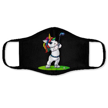 Discover Unicorn golfer Face Masks
