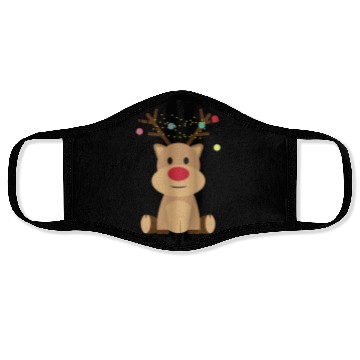 Discover Festive Reindeer with String Lights Face Masks