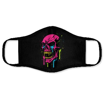 Discover Neon Graffiti Skull Art Face Masks