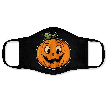 Discover Playful Jack-o'-Lantern Cartoon Design Face Masks