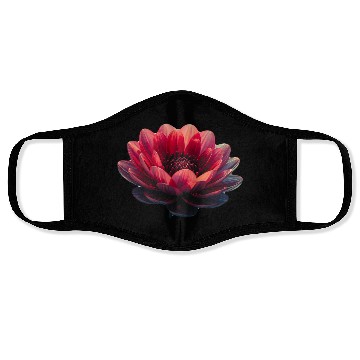 Discover Vivid Red Lotus Blossom Design Face Masks