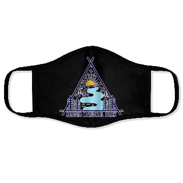 Discover Acadia National Park Camping Scene Face Masks