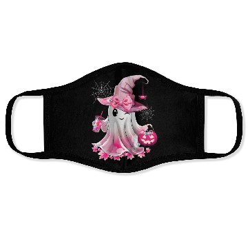 Discover Cute Ghost Drinking Coffee Halloween Ice Coffee Face Masks