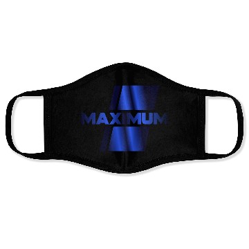 Discover Blue Laser Digital Max Level Badge Face Masks