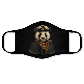 Discover Captain Panda The Hipster Sea Commander Face Masks