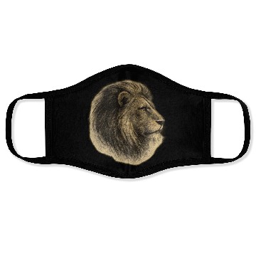 Discover Pencil Majesty Classic Lion Profile Face Masks