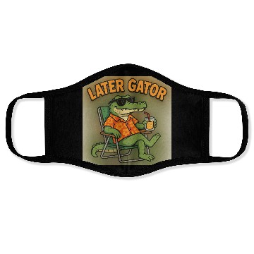 Discover Relaxed Gator Vacation Face Masks