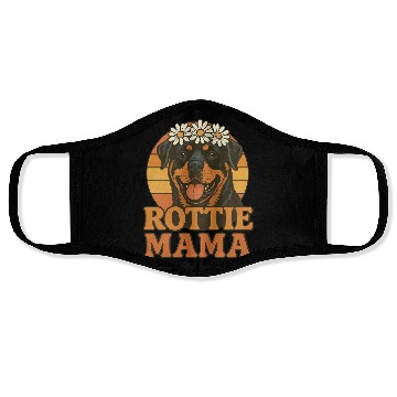 Discover Rottie Mama with Daisy Crown Face Masks