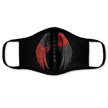 Discover Red and Black Angel Wings Illustration Face Masks
