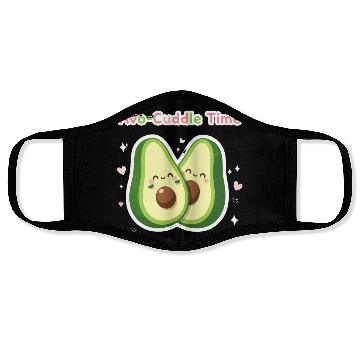 Discover Cute Avocado Cuddle Design Face Masks