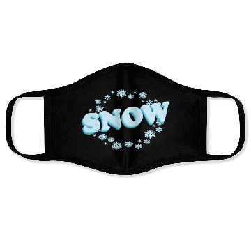 Discover Winter Snowflakes Typography Design Face Masks