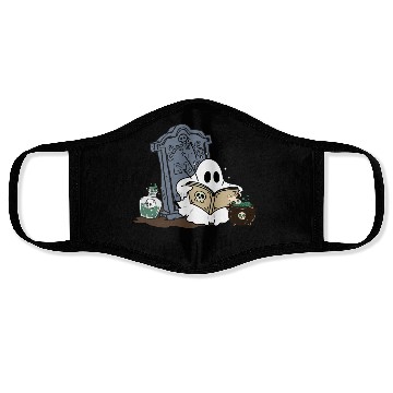 Discover Cute Ghost Reading Spellbook Face Masks