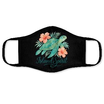 Discover Tropical Turtle with Hibiscus and Foliage Face Masks