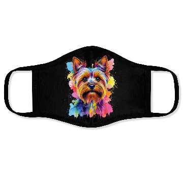 Discover Vibrant Yorkie Portrait Art Face Masks