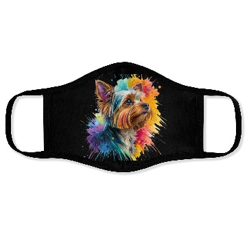 Discover Vibrant Yorkie Watercolor Portrait Face Masks