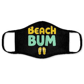 Discover Beach B Typography with Flip Flops Face Masks