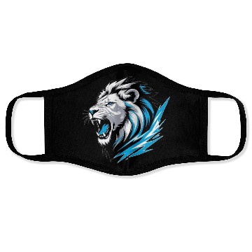 Discover Electric Lion Roar Graphic Face Masks