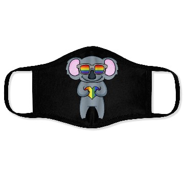 Discover Rainbow Sunglasses Koala Heart Face Masks