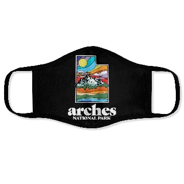 Discover Arches National Park Utah Vintage Nature Outdoor Face Masks