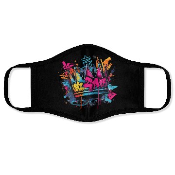 Discover Vibrant Graffiti Crown Design Face Masks