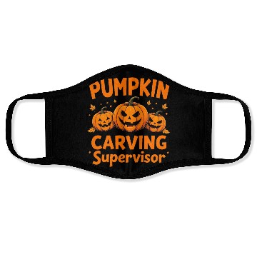 Discover Pumpkin Carving Supervisor Funny Halloween  Face Masks